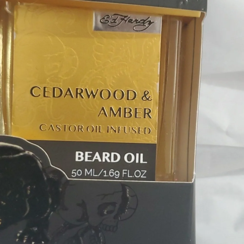 Ed Hardy Sandalwood & Sage Cedarwood‎ & Amber beard oil duo set brand new